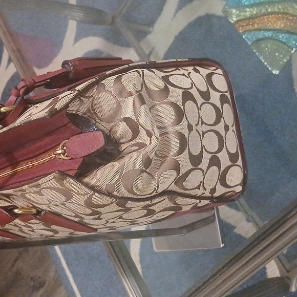 Coach Brooke Carryall Red and Tan Shoulder Bag - Picture 5 of 13